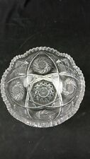 AMERICAN BRILLIANT CRYSTAL HEAVY CUT GLASS BOWL SAWTOOTH picture