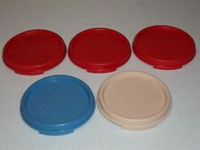 5 lot Vintage Tupperware Modular Mates Round Blue Tan Red #1607 Lids Nice L@@K picture