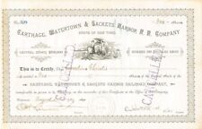 Carthage, Watertown & Sackets Harbor Railroad - Railway Stock Certificate - Rail picture