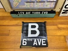 PRIMITIVE TAPE OVER BB NY NYC SUBWAY ROLL SIGN MYLAR ROUTE B 6TH AVENUE ART  picture