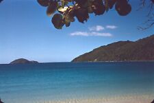 1950s St. Thomas Virgin Islands Scenic View Beach Vintage 35mm Red Border Slide picture
