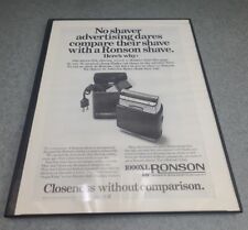 1972 vintage original print ad Ronson 1000XL Electric Shaver Framed 8.5x11  picture