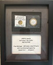 Framed Display Of 2009-D Apollo Astronaut Two Dollar Prototype Coin Signed picture