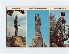 Postcard Famous Monuments, Historic Plymouth, Massachusetts picture