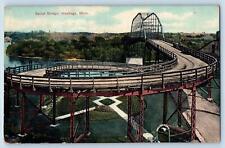1909 Aerial View Spiral Truss Bridge Wooden Deck Hastings Minnesota MN Postcard picture