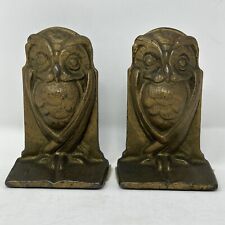 Antique Cast Iron OWL Bookends In Bronze Finish Felt Bottom picture
