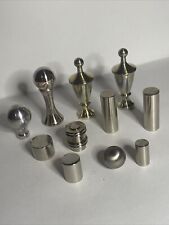 Lot of 11 uniquely colored chromeish? lamp finials.  picture