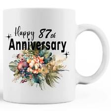 Happy 87th Anniversary Gifts MUG Coffee 87 Years birthday For Women Men picture