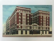 Postcard IL Decatur Hotel Orlando Street View c1930's picture