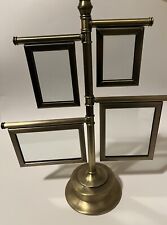 VINTAGE Royal Limited SILVER Brushed Brass Photo Spin Frame 1997 ~Holds 12 Pics. picture