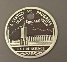 1 inch Vintage 1933 Century of Progress Chicago Hall of Science Medallion picture