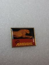 Rare AMDAHL Open System Brass Enamel Lapel Pin Cheetah Logo Union Made In USA 16 picture