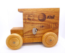 VINTAGE 1988 LOGOMOBILE AT&T Wooden Musical Bank Piggy Bank - Wind Up is Stuck picture
