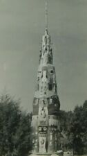 Native American Cultural Totem Poll Sculpture Faces Real Photo Vintage Postcard picture