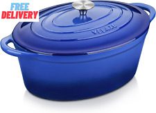 7.5 QT Enameled Oval Dutch Oven Pot with Lid, Cast Iron Dutch Oven with Dual Han picture