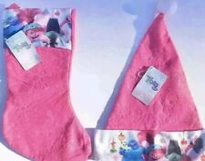 Dreamworks Trolls Christmas Stocking And Santa Hat Set Pink Felt NWT picture