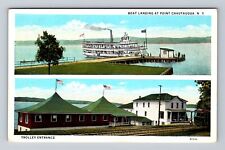 Point Chautauqua NY- New York, Boat Landing, Antique, Vintage Postcard picture