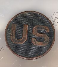 Antique WWI Pre WWII Army Artillery US Collar Disc Insignia Pin Screw Back picture