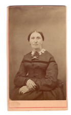 OTEGO NY c1870 Victorian OLDER WOMAN ROSE BUD COLLAR CDV by A. M. NORTH picture