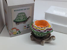 Cracker Barrel Stoneware Colorful Turtle Measuring Cup Set picture
