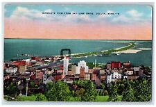 1937 Birds Eye View From Sky Line Drive Bridge Duluth Minnesota Vintage Postcard picture