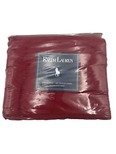 Vintage Ralph Lauren Polo Sheet Full Flat 250 TC Solid Red Pima Cotton NIP picture
