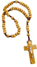 Jerusalem Original Corded Olive Wood Rosary Prayer Beads with Velvet Bag picture