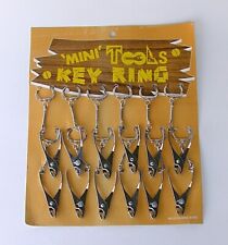 Mini Tools Keychain Key Ring Vintage Store Display Pliers NOS Original Card picture