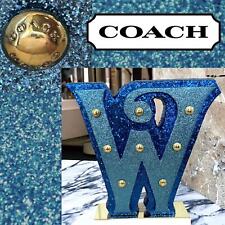Super RARE COACH STORE DISPLAY Blue with BRASS Coach Studs W Letter Sign Decore picture