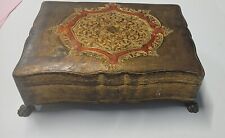 Vintage Florentine Italian Gold Gilt Wood Reuge Swiss Movement Music/Jewelry Box picture
