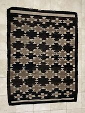 LARGE NAVAJO RUG AUTHENTIC ANTIQUE NATIVE AMERICAN BLANKET WOOL WEAVING 51”x68” picture