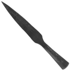 11.25 FUNCTIONAL MEDIEVAL FORGED BLACKENED IRON SHARPENED REENACTMENT SPEAR HEAD picture