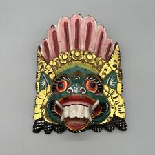 Bali Barong Wood Mask Singa Lion Balinese Topeng Demon Hand Carved Wall Art Deco picture