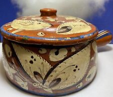 1920s Tlaquepaque Mexican Redware Basin Pottery Bowl Mexico Abstract Primitive picture