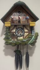 Vintage Black Forest GERMAN Musical Cuckoo Clock Men Chopping Sawing Water Wheel picture