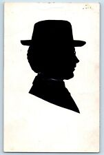 Silhouette Postcard Art Man With Cap c1910's Unposted Antique picture