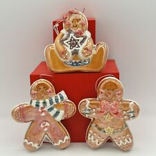 Dillard’s Trimmings Set Of Three Christmas Gingerbread Ornaments New With Tags picture