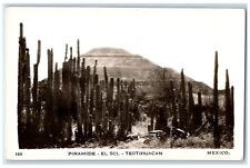 c1940's Pyramid Of The Sun Teotihuacan Mexico RPPC Photo Unposted Postcard picture