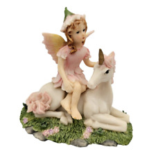 Vintage 1990s Garden Fairy and Unicorn Figurine Whimsical picture