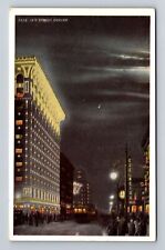 Denver CO-Colorado, Night on 15th Street in Denver, Antique Vintage Postcard picture