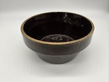 VTG Stoneware Brown Glaze 8 5/8” Mixing Bowl Primitive Rustic picture