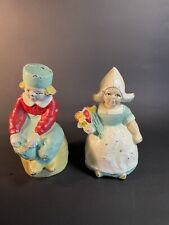 Vintage Dutch Boy Girl Pair Still Coin Banks Cast Iron 5.5 in picture