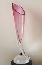 Val St Lambert Bud Vase | Vintage Crystal vase | single flower vase | Pink glass picture