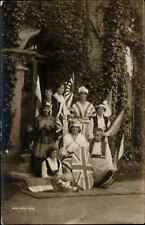 Flags Patriotic Pagant Costumes Social History WWI Allies c1915 Real Photo RPPC picture