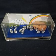 Hudson Pewter Noah's Ark Lot with 12 Pieces In Original Case With Art Work 1983 picture