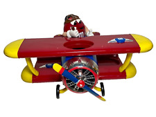 M & M's High Flyers Barnstorming Red Airplane M & M Candy Dispenser Large 11” picture