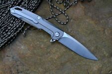 TS21 Twosun Pocket Knife D2 Blade Titanium Handle Drop Point Razor sharp picture