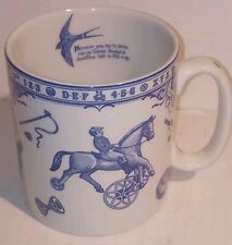Vintage Edwardian Childhood Spode Mug Blue England Bird Inside Alphabet Keepsake picture