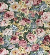 Vintage Croscill Yellow & Pink Cabbage Roses Floral Balloon Valance 18” x  84” picture