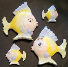 Set of 4 Vintage 1950s Bradley Kissing Fish Wall Plaques Anthropomorphic picture